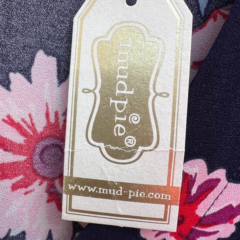 MUDPIE Mia Bell Sleeve Navy floral Dress Women’s Small NWT NEW - Picture 9 of 13